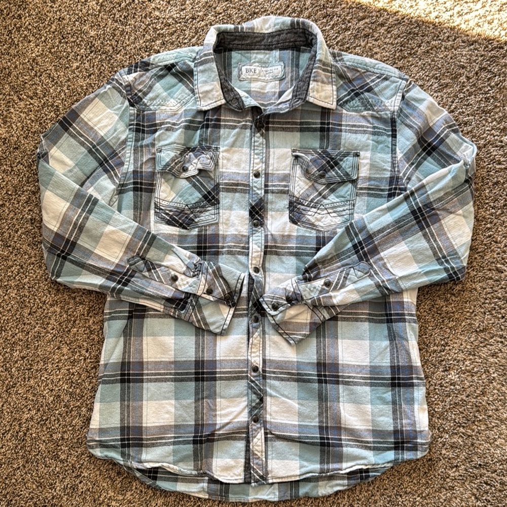 Men's BKE Athletic Fit Plaid Long Sleeve - XL